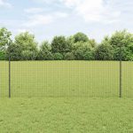 Novaro Európai kerítés oszloppal 10 x 1,2 m PVC-bevonatos acél Szürke
