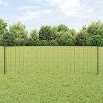 Novaro Európai kerítés oszloppal 10 x 0,8 m PVC-bevonatos acél Szürke