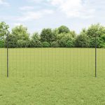 Novaro Európai kerítés oszloppal 10 x 1,2 m PVC-bevonatos acél Szürke