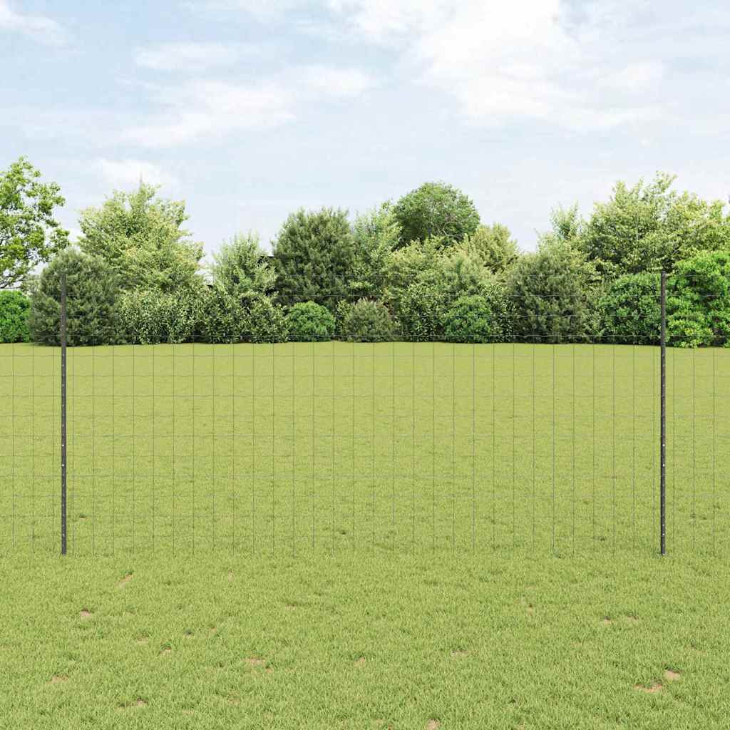 Novaro Európai kerítés oszloppal 10 x 1,4 m PVC-bevonatos acél Szürke