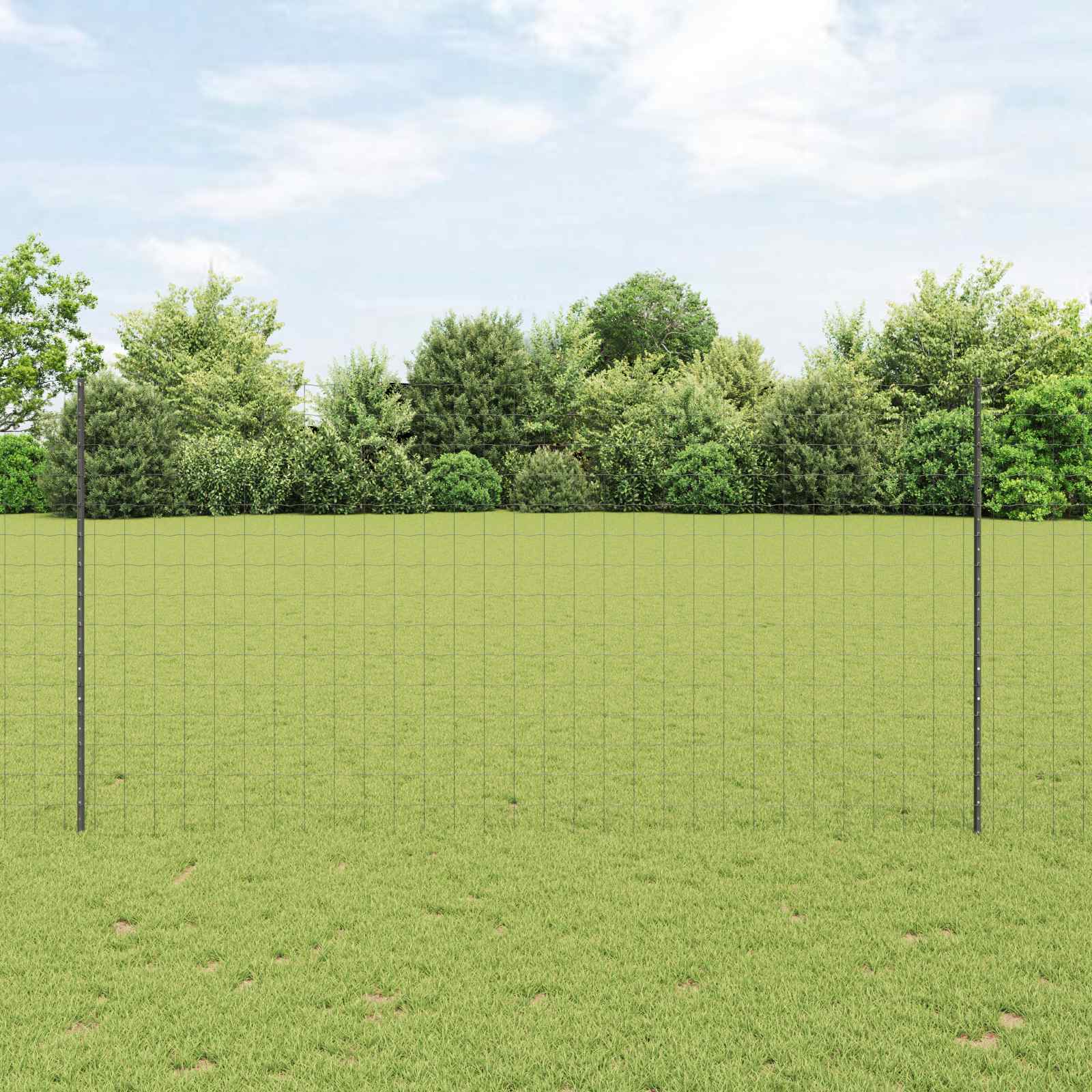 Novaro Európai kerítés oszloppal 10 x 1,5 m PVC-bevonatos acél Szürke