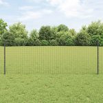 Novaro Európai kerítés oszloppal 25 x 0,8 m PVC-bevonatos acél Szürke