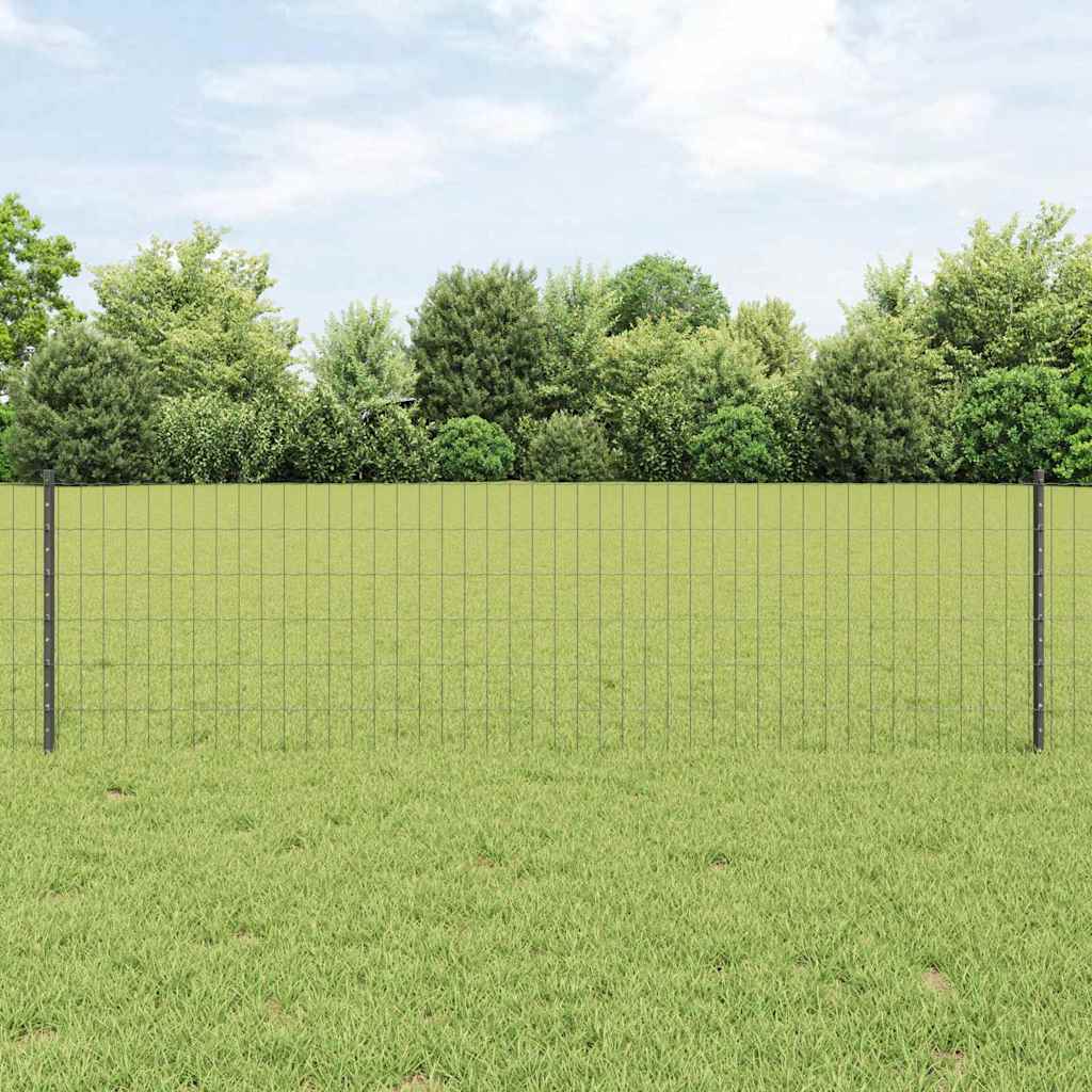 Novaro Európai kerítés oszloppal 25 x 0,6 m PVC-bevonatos acél Szürke
