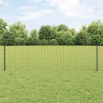 Novaro Európai kerítés oszloppal 25 x 0,6 m PVC-bevonatos acél Szürke
