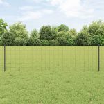 Novaro Európai kerítés oszloppal 25 x 0,6 m PVC-bevonatos acél Szürke