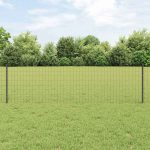 Novaro Európai kerítés oszloppal 50 x 0,6 m PVC-bevonatos acél Szürke