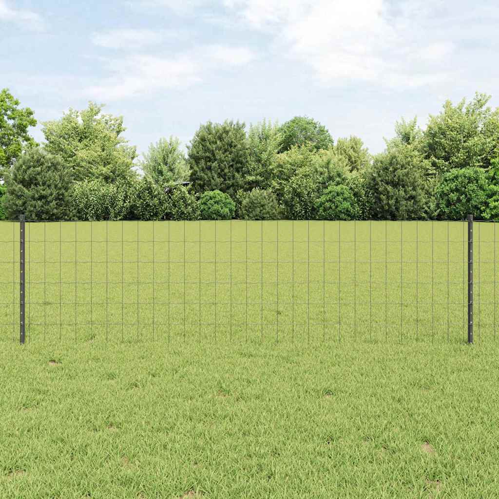 Novaro Európai kerítés oszloppal 50 x 0,6 m PVC-bevonatos acél Szürke