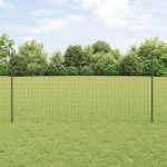 Novaro Európai kerítés oszloppal 10 x 1,2 m PVC-bevonatos acél Szürke