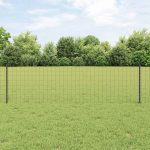 Novaro Európai kerítés oszloppal 25 x 0,6 m PVC-bevonatos acél Szürke