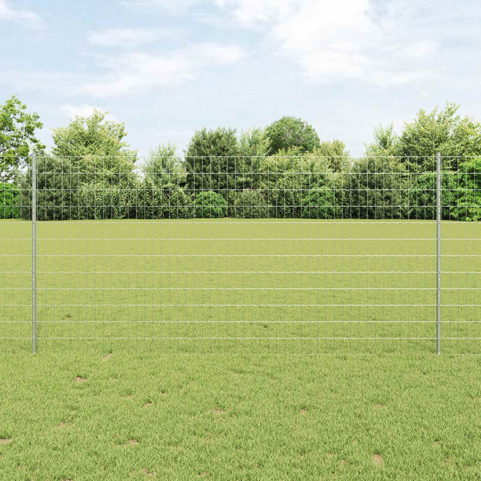 Novaro Európai kerítés oszloppal 10 x 1,2 m Horganyzott Acél Ezüst