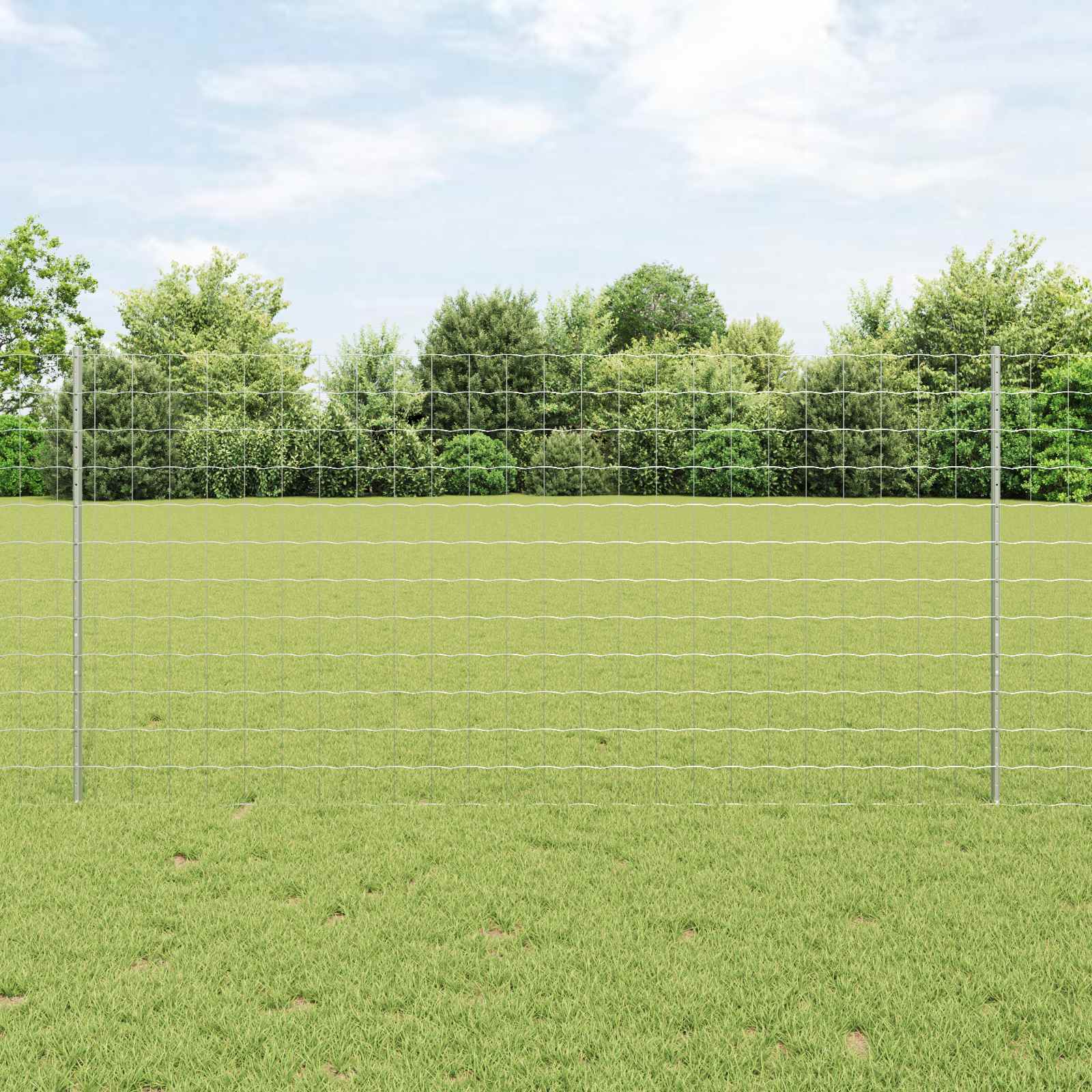 Novaro Európai kerítés oszloppal 10 x 1,2 m Horganyzott Acél Ezüst