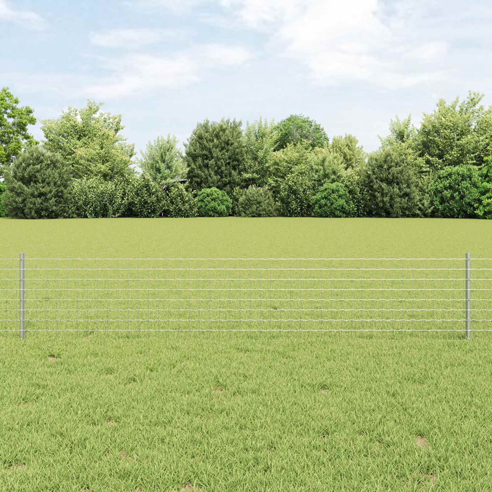 Novaro Európai kerítés oszloppal 25 x 0,4 m Horganyzott Acél Ezüst