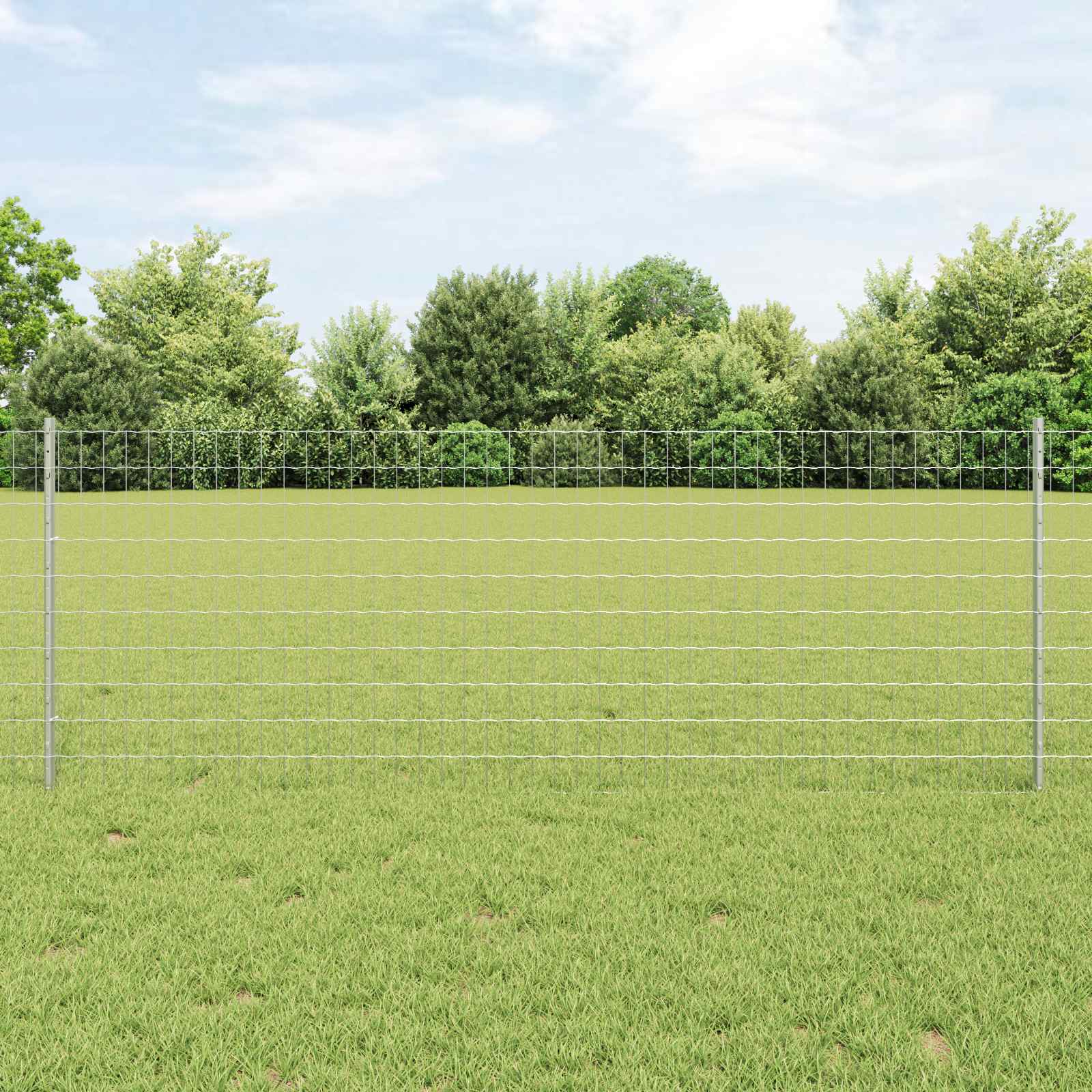 Novaro Európai kerítés oszloppal 25 x 0,8 m Horganyzott Acél Ezüst