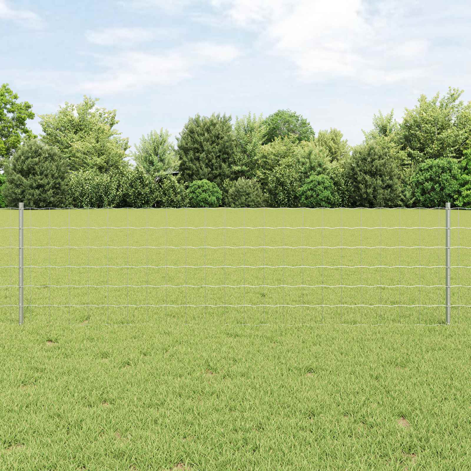 Novaro Európai kerítés oszloppal 50 x 0,6 m Horganyzott Acél Ezüst
