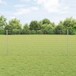 Novaro Európai kerítés oszloppal 10 x 1 m Horganyzott Acél Ezüst Háló