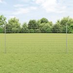 Novaro Európai kerítés oszloppal 10 x 1,2 m Horganyzott Acél Ezüst