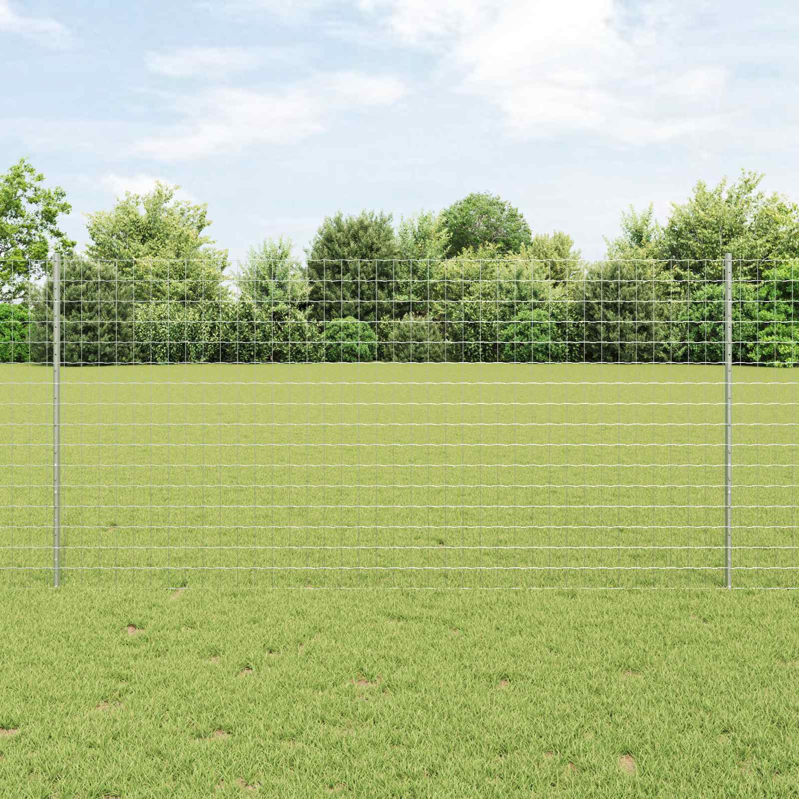 Novaro Európai kerítés oszloppal 25 x 1,2 m Horganyzott Acél Ezüst