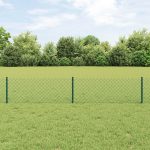 Novaro Lánccelpes kerítés oszloppal 10 x 0,4 m PVC-bevonatos acél Zöld