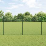 Novaro Lánccelpes kerítés oszloppal 10 x 1,5 m PVC-bevonatos acél Zöld
