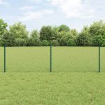 Novaro Lánccelpes kerítés oszloppal 25 x 0,6 m PVC-bevonatos acél Zöld