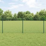Novaro Lánccelpes kerítés oszloppal 25 x 0,8 m PVC-bevonatos acél Zöld