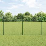 Novaro Lánccelpes kerítés oszloppal 25 x 1,5 m Horganyzott Acél Zöld