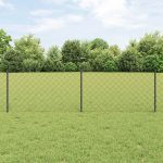 Novaro Lánccelpes kerítés oszloppal 25 x 0,6 m PVC-bevonatos acél Háló