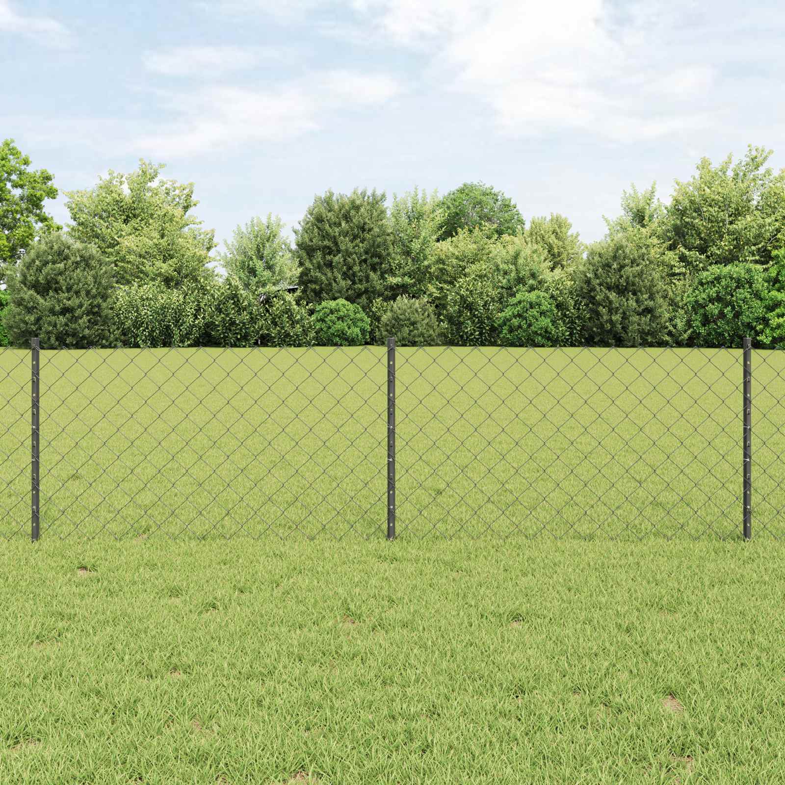 Novaro Lánccelpes kerítés oszloppal 25 x 0,6 m PVC-bevonatos acél Háló