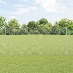 Novaro Lánccelpes kerítés oszloppal 10 x 1,4 m Horganyzott Acél Ezüst
