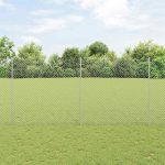 Novaro Lánccelpes kerítés oszloppal 10 x 1,6 m Horganyzott Acél Ezüst