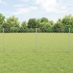 Novaro Lánccelpes kerítés oszloppal 10 x 0,8 m Horganyzott Acél Ezüst