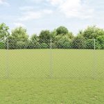 Novaro Lánccelpes kerítés oszloppal 10 x 1,4 m Horganyzott Acél Ezüst