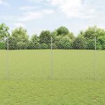 Novaro Lánccelpes kerítés oszloppal 10 x 1,5 m Horganyzott Acél Ezüst