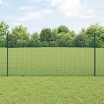 Novaro Hegesztett drótkerítés oszlopokkal 25 x 1,2 m Zöld Háló