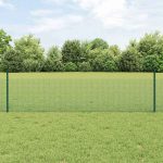 Novaro Hegesztett drótkerítés oszlopokkal 50 x 0,5 m Zöld Háló