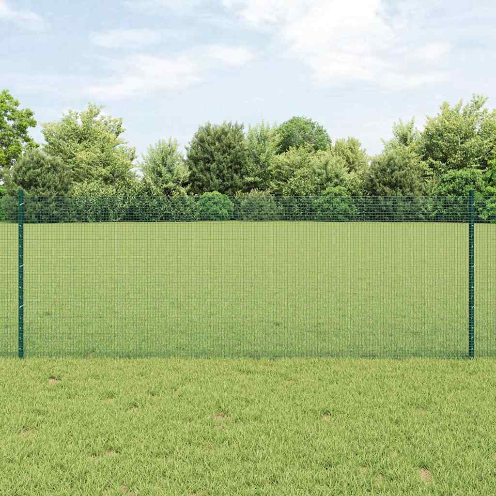 Novaro Hegesztett drótkerítés oszlopokkal 100 x 0,8 m Zöld Háló
