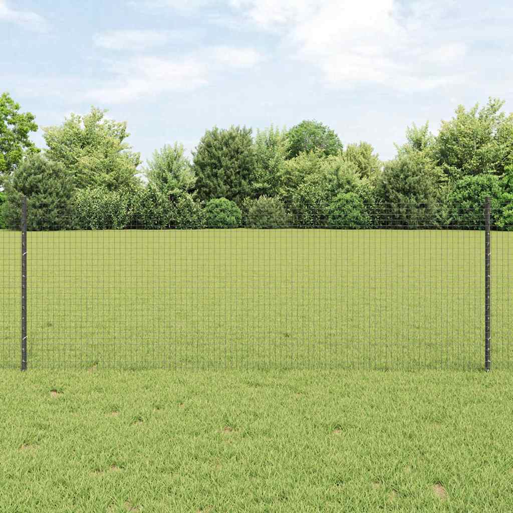 Novaro Hegesztett drótkerítés oszlopokkal 10 x 0,8 m Szürke Háló