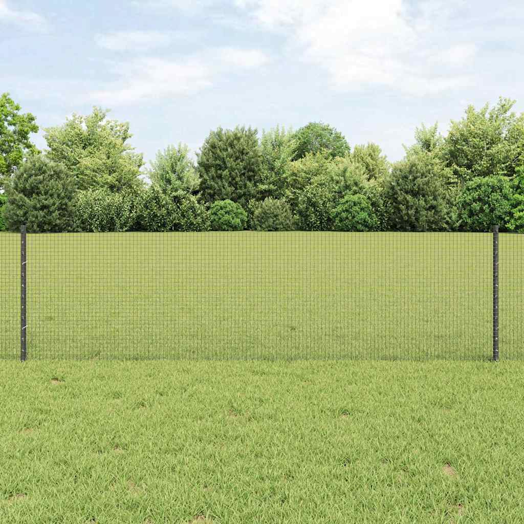 Novaro Hegesztett drótkerítés oszlopokkal 25 x 0,6 m Szürke Háló