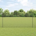Novaro Hegesztett drótkerítés oszlopokkal 25 x 1,5 m Szürke Háló