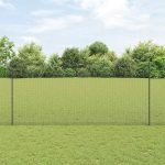 Novaro Hegesztett drótkerítés oszlopokkal 50 x 1,4 m Szürke Háló