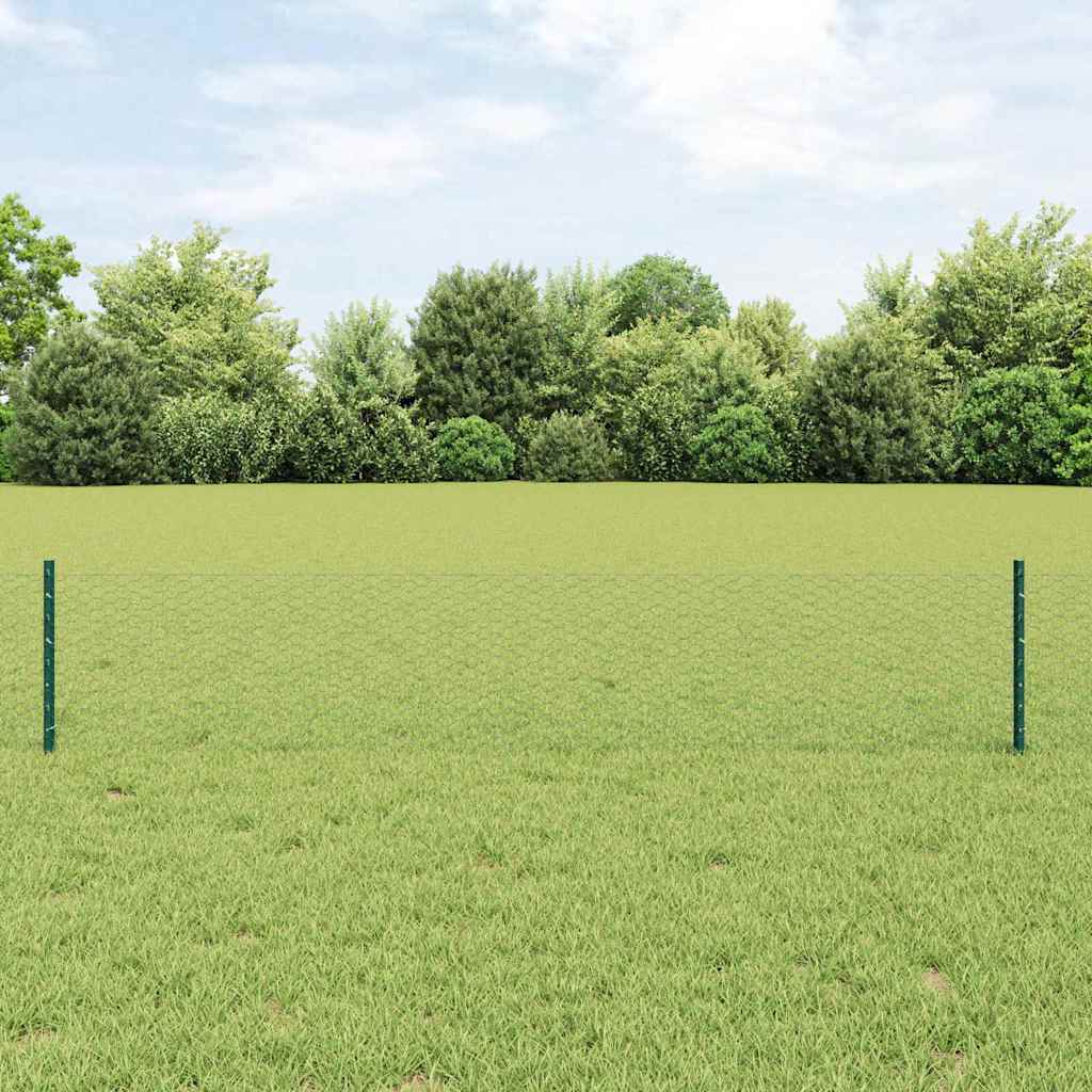 Novaro Hatszögletű kerítés oszlopokkal 10 x 0,4 m PVC-bevonatos acél