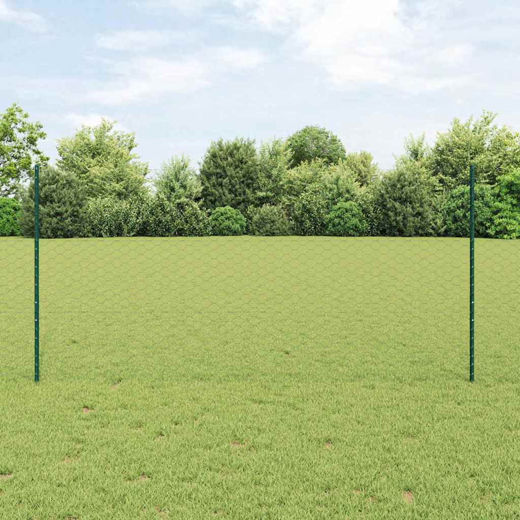 Novaro Hatszögletű kerítés oszlopokkal 10 x 1,2 m PVC-bevonatos acél