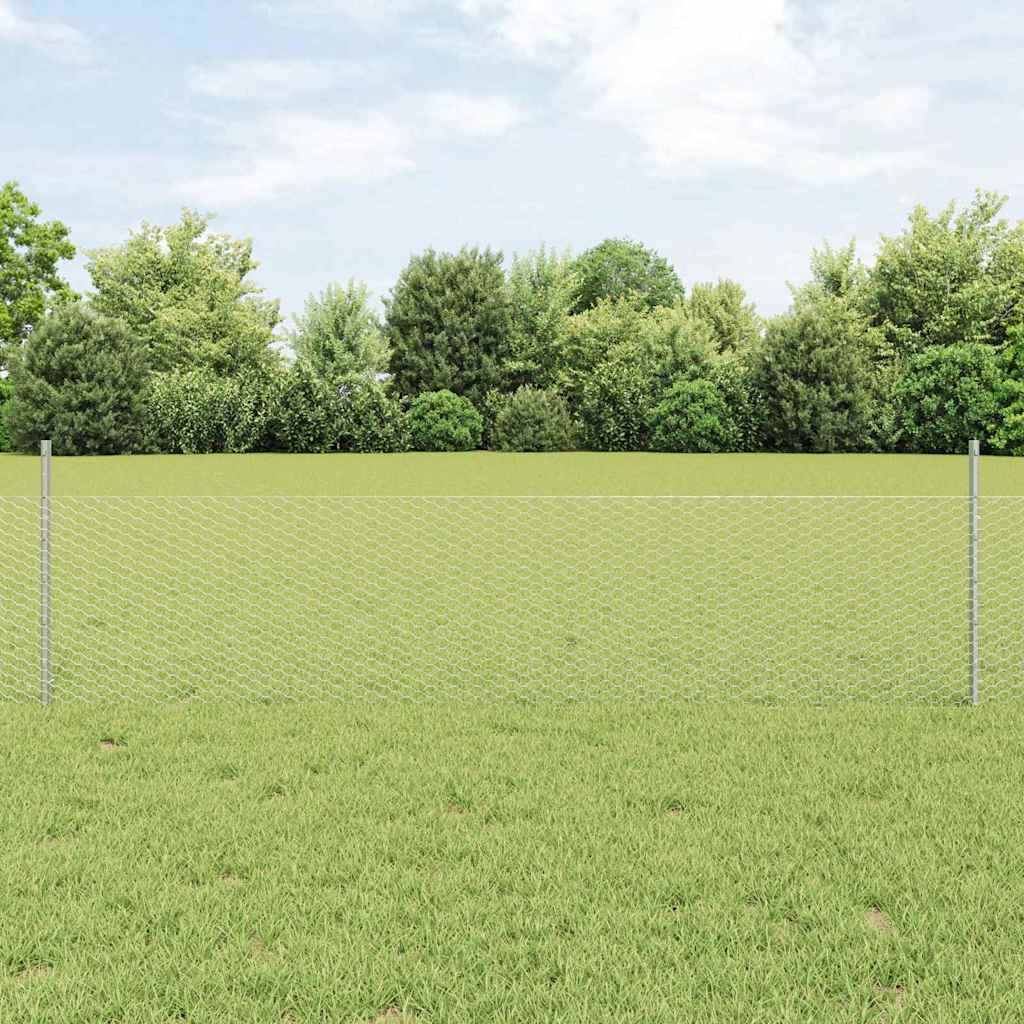 Novaro Hatszögletű kerítés oszlopokkal 10 x 0,5 m Horganyzott Acél