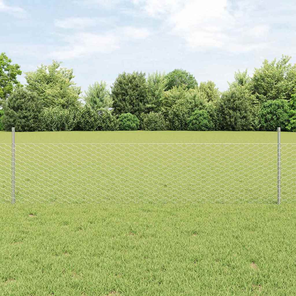 Novaro Hatszögletű kerítés oszlopokkal 10 x 0,5 m Horganyzott Acél