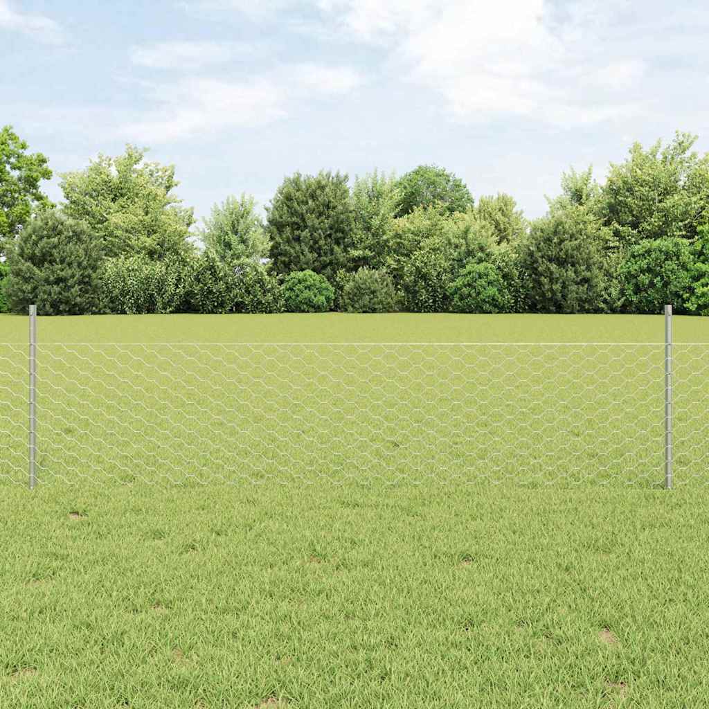 Novaro Hatszögletű kerítés oszlopokkal 10 x 0,5 m Horganyzott Acél