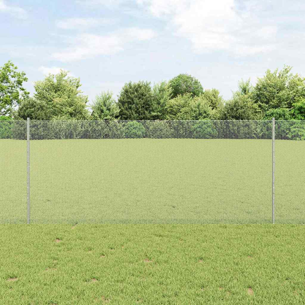 Novaro Hatszögletű kerítés oszlopokkal 25 x 1 m Horganyzott Acél Ezüst