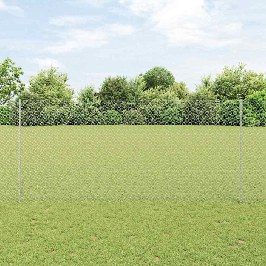 Novaro Hatszögletű kerítés oszlopokkal 100 x 1,4 m Horganyzott Acél