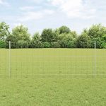 Novaro Kültéri vadkerítés oszloppal 25 x 1 m Horganyzott Acél Ezüst