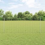 Novaro Kültéri vadkerítés oszloppal 25 x 1 m Horganyzott Acél Ezüst