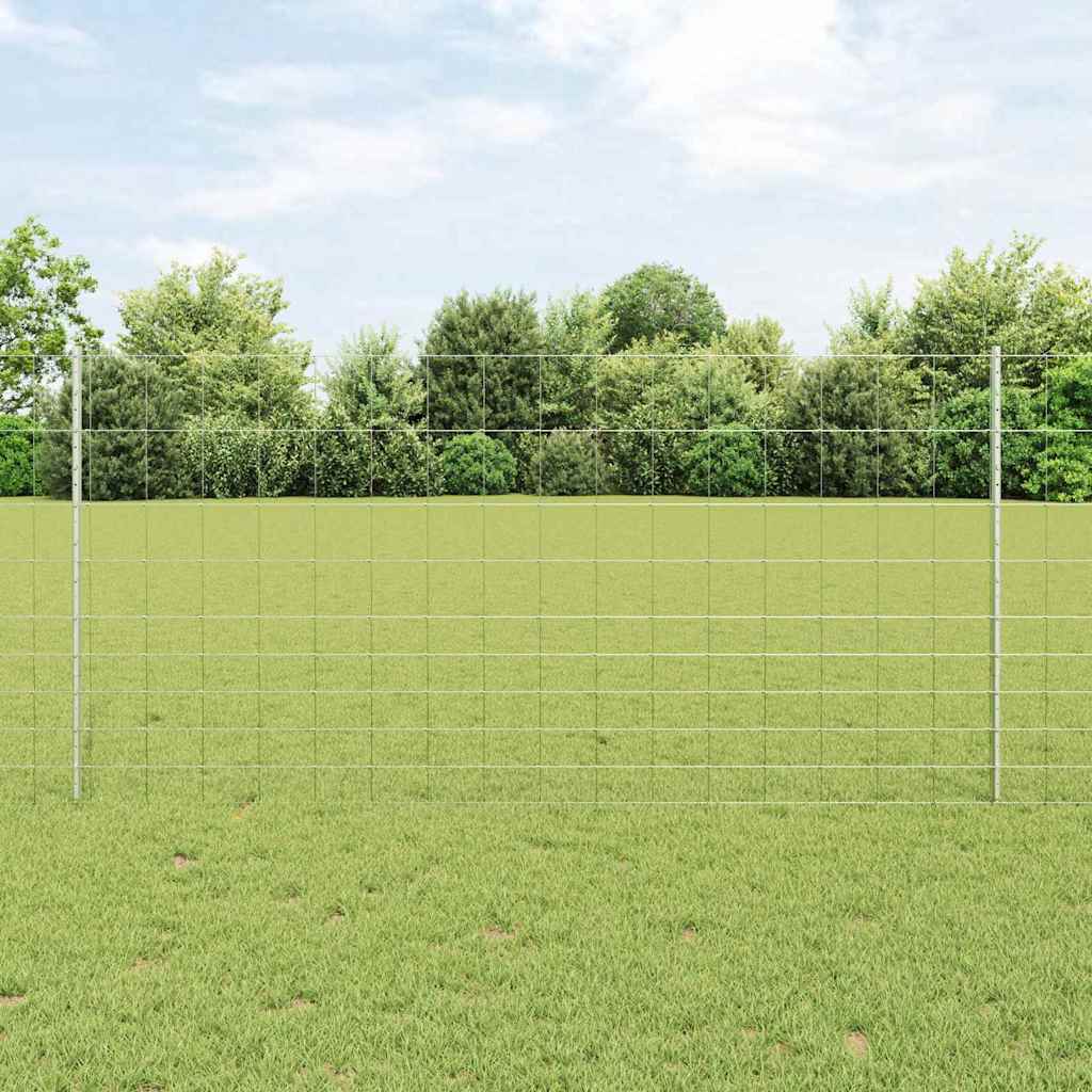 Novaro Kültéri vadkerítés oszloppal 25 x 1,2 m Horganyzott Acél Ezüst